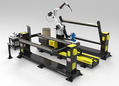 Kawasaki walking welding robot workstation - dual station positioner